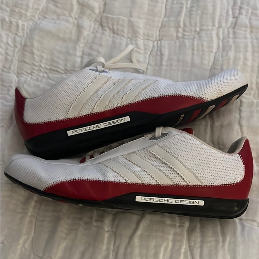 Porsche Design White and Red Athletic Shoes Sleek Low-Profile